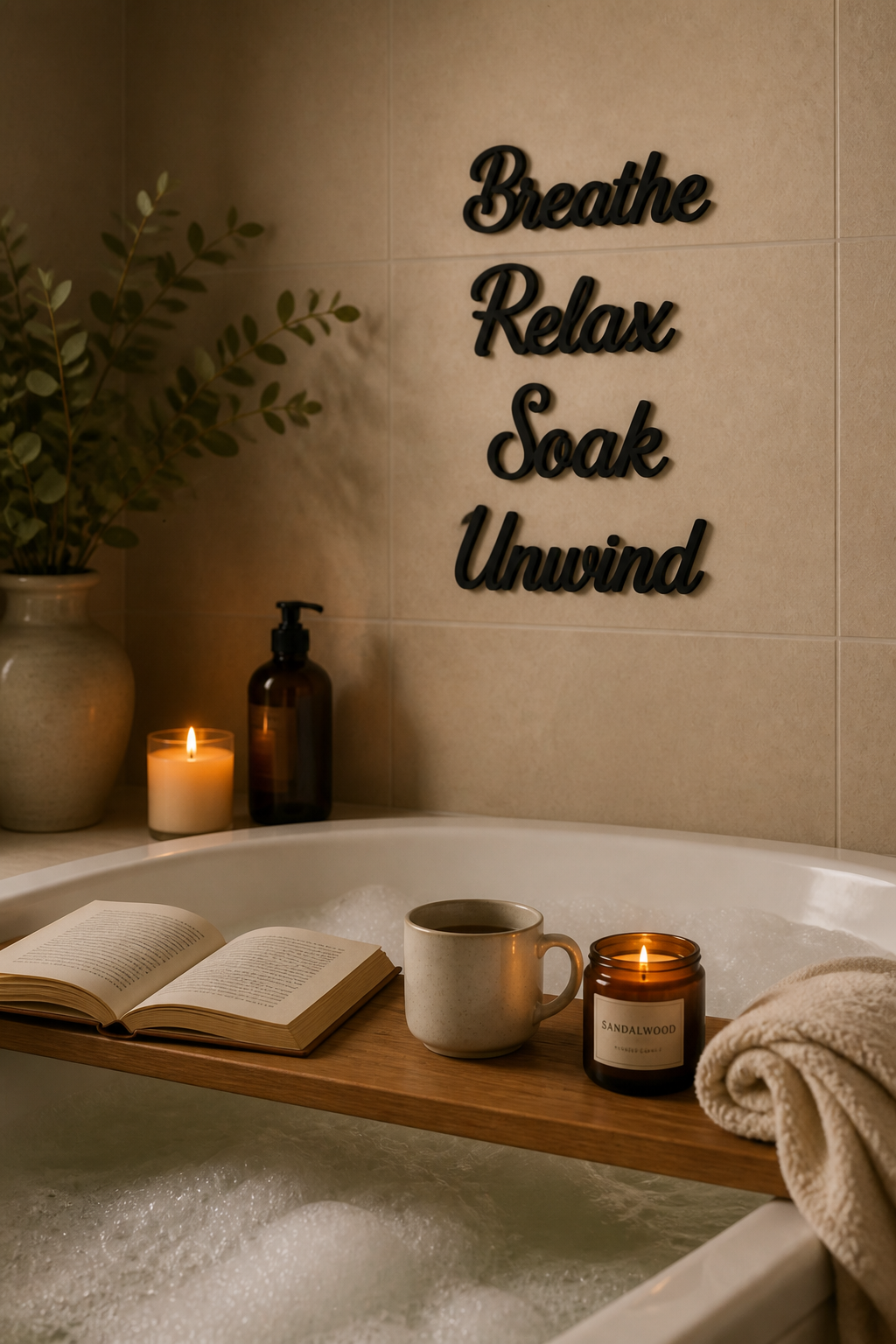 Millhouse Woodcraft – Layered Wood Cutout Bathroom Wall Sign Set