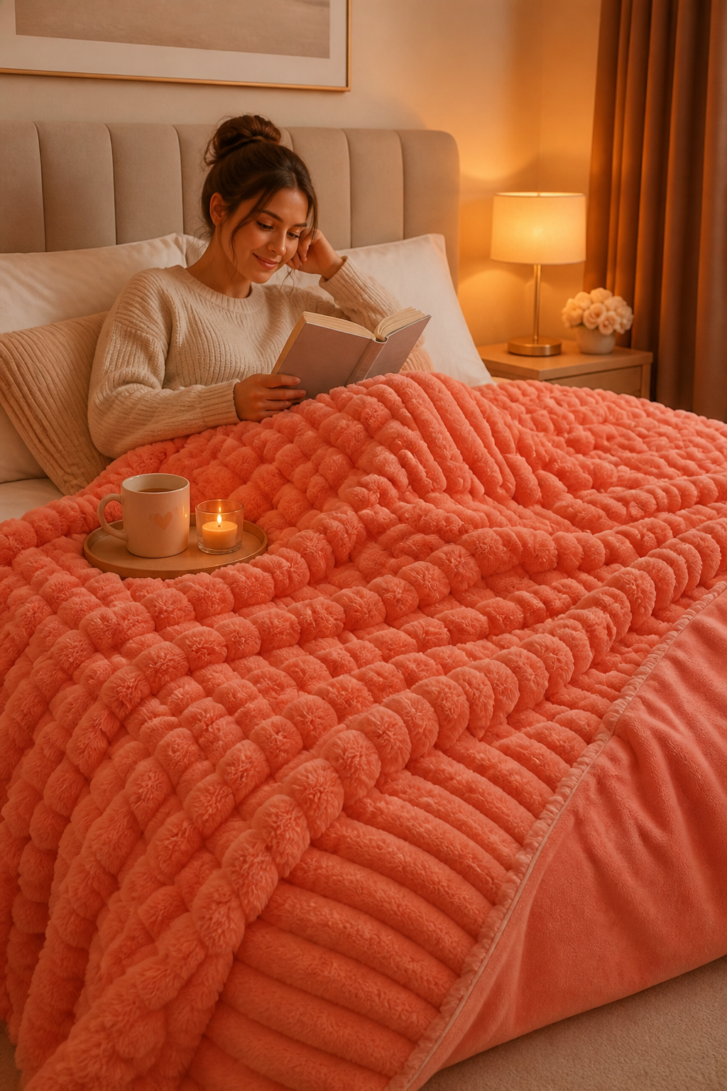 Plushwick – Two-Tone Reversible Rabbit Plush Blanket