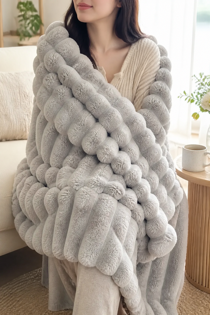 Plushwick – Two-Tone Reversible Rabbit Plush Blanket