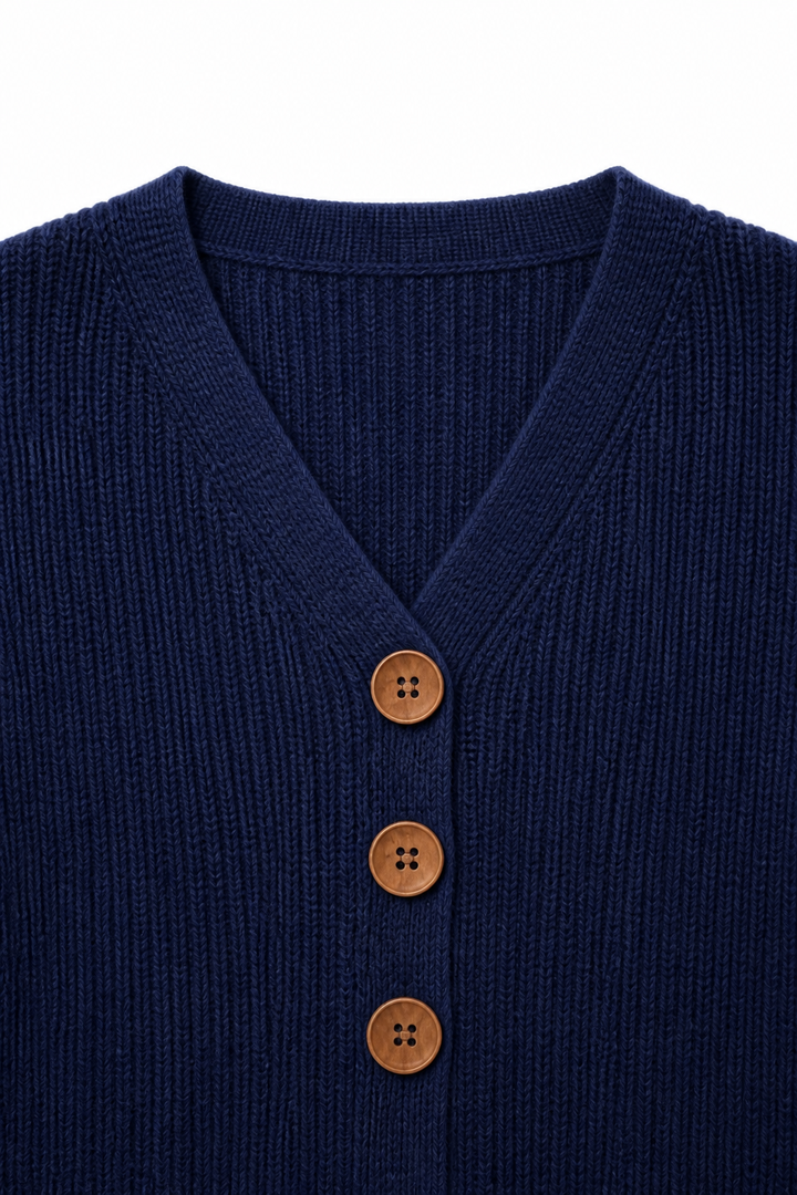 Wearbella – V-Neck Ribbed Knit Pullover Sweater