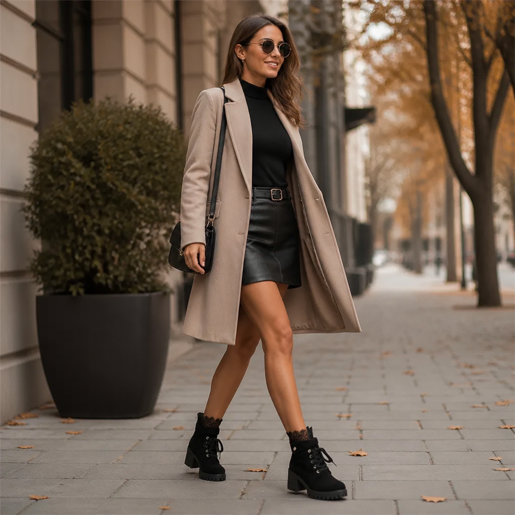 Lacevoya – Lace-Up Chunky Heel Ankle Booties