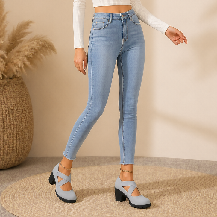 Flexara – Elastic Crisscross Platform Mary Jane Heels