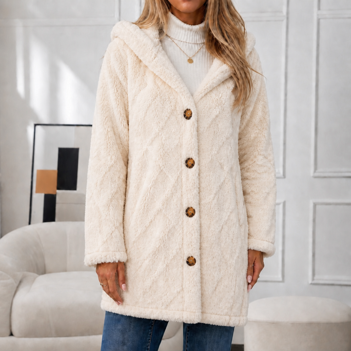 Wearbella – Diamond Jacquard Plush Hooded Coat