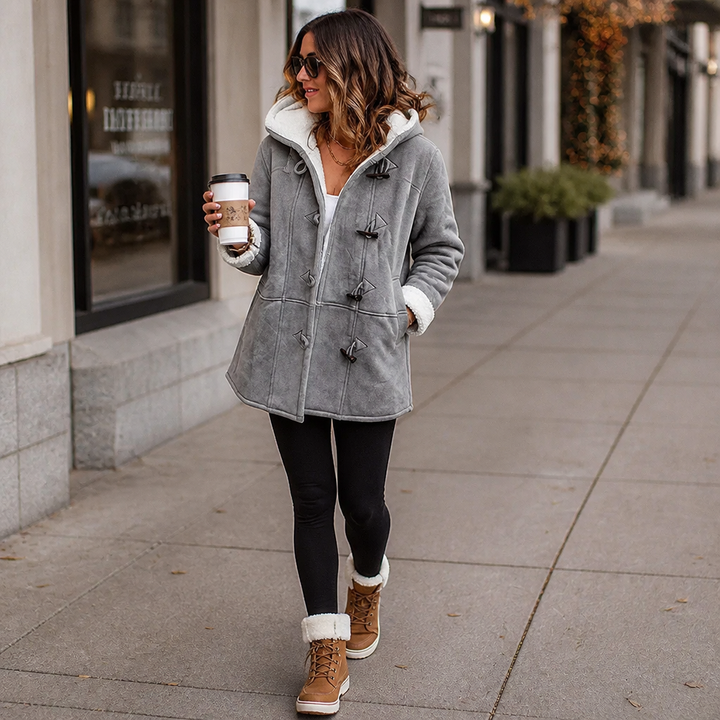 Plushbelle – Faux Shearling Hooded Winter Coat