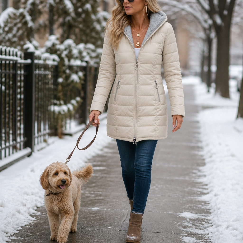 Wintervale – Plush-Lined Hooded Longline Puffer Coat
