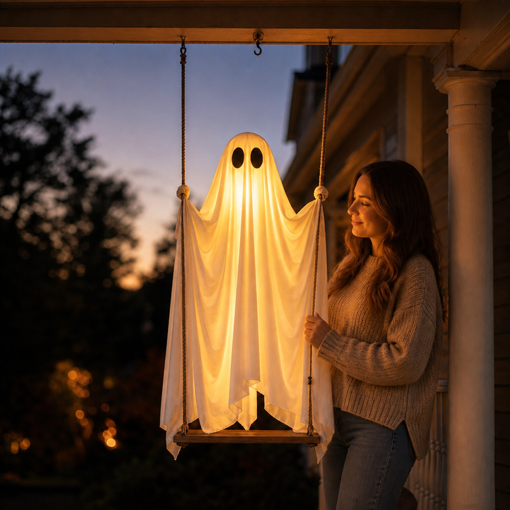 Sway Hollow – Poseable Satin Glowing Ghost Swing Decor