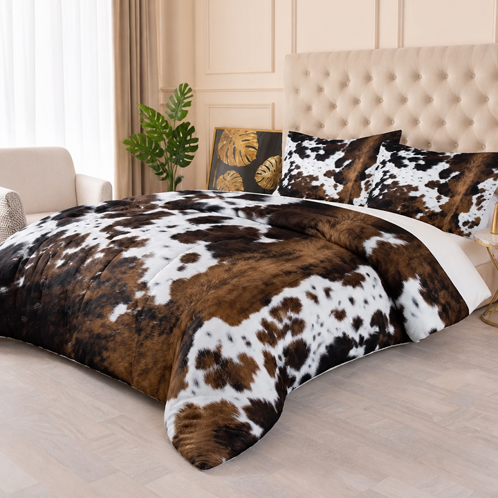 Ranchero Hide – Cow Print Quilted Duvet Cover Set