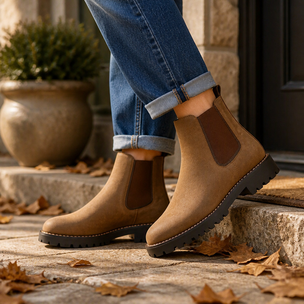 Traqora – Wide-Fit Stretch-Panel Chelsea Boots