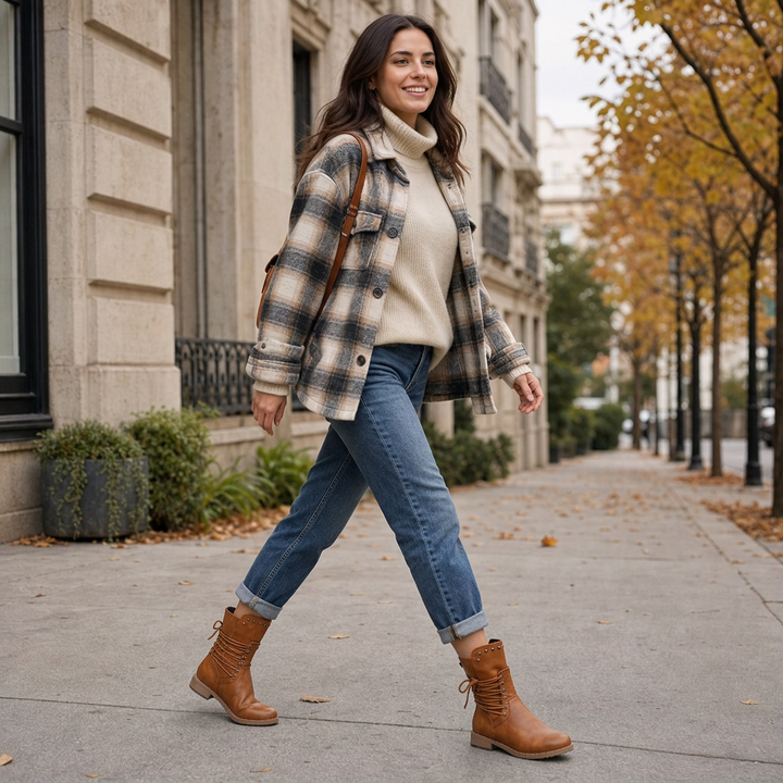 Calvera – Adjustable Wrap-Lace Mid-Calf Combat Boots