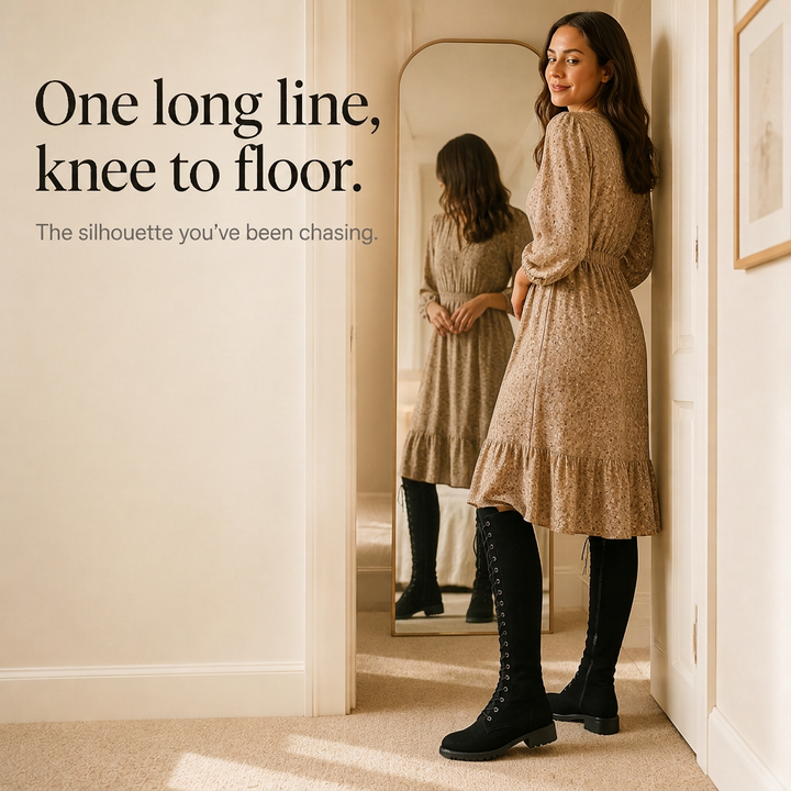 Velacine – Lace-Up Back Panel Over-The-Knee Boots
