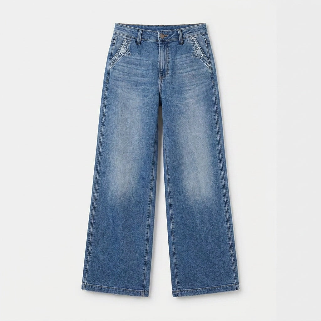 Luvenza™ - Vintage Wide-Leg Flare Jeans for Effortless Style