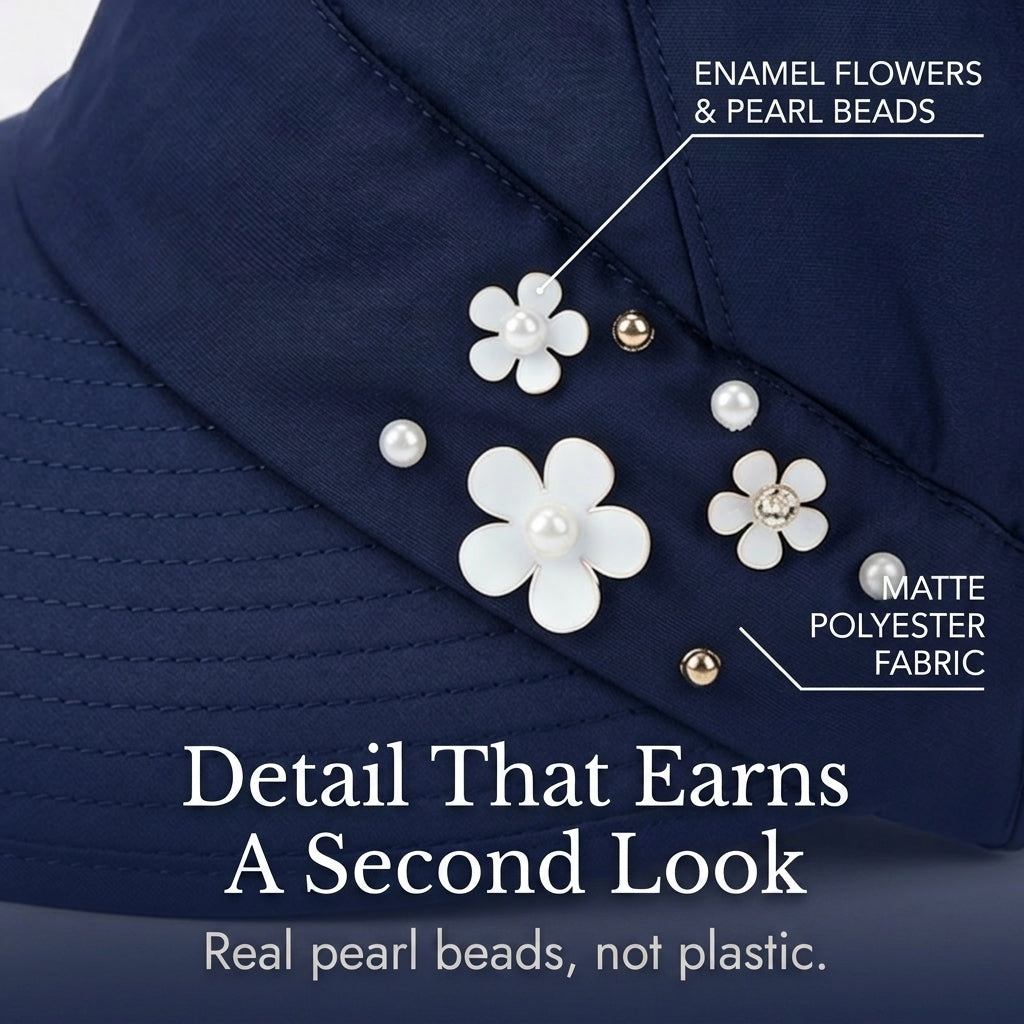 Solwen™ – Wide Brim Sun Visor with Ponytail Opening