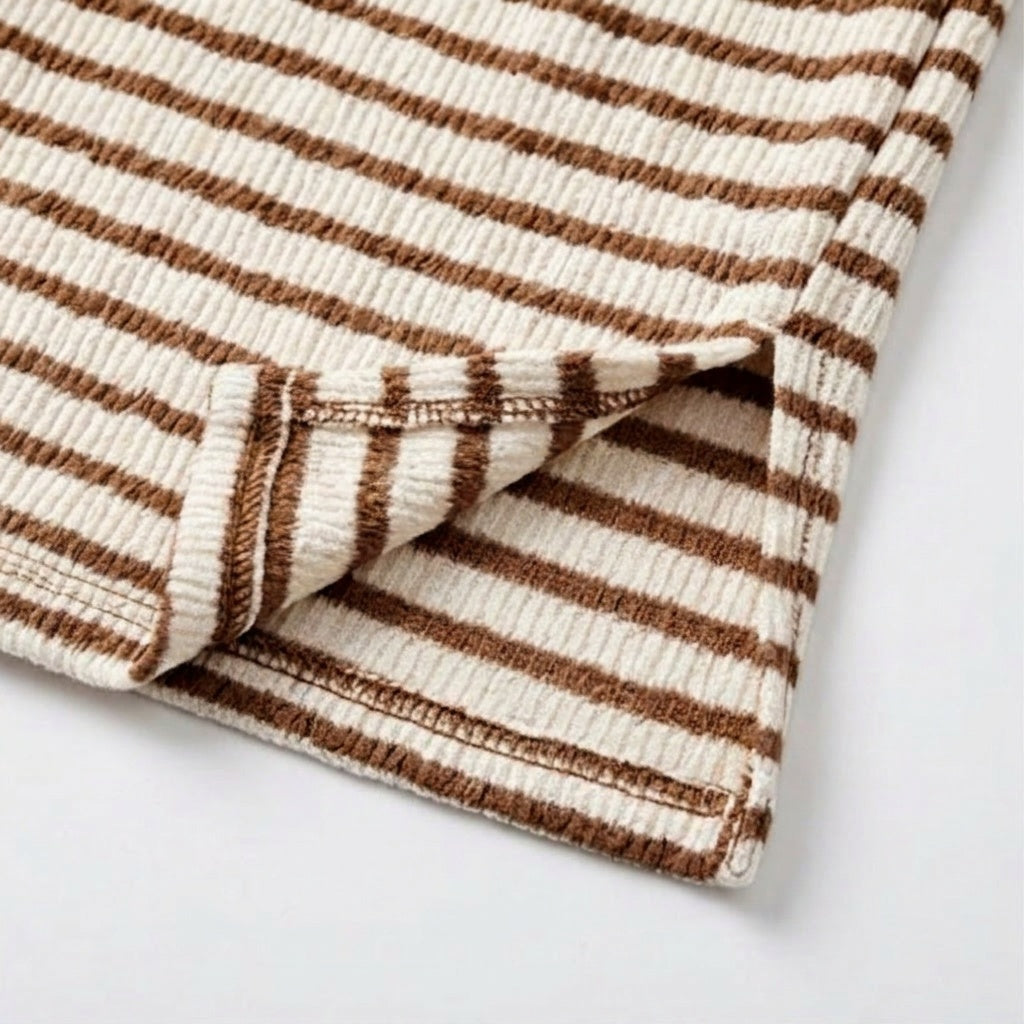 Elara™ – Textured Stripe Relaxed Tee