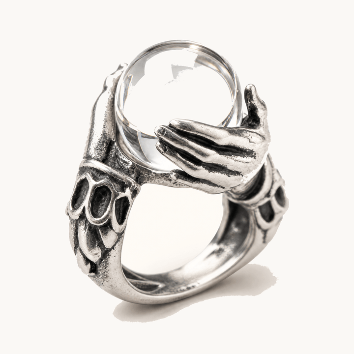 Orbivra™ — Gothic Crystal Ball Statement Ring