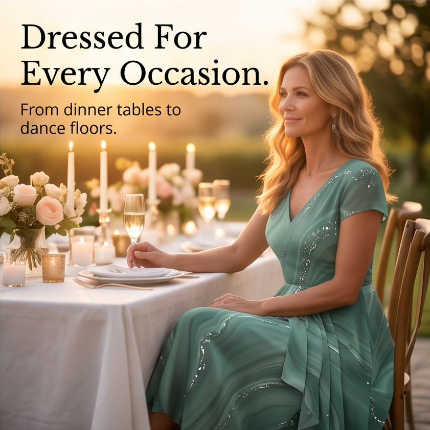Osyla™ - Flowing Marbled Midi Dress for Special Occasions