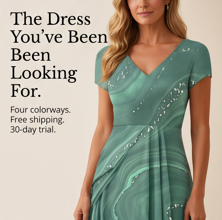 Osyla™ - Flowing Marbled Midi Dress for Special Occasions