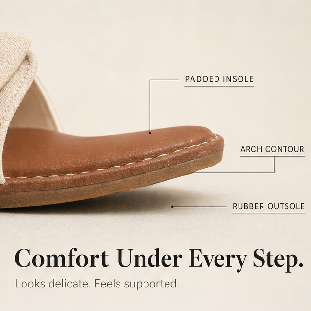 Lunabow™ Bow Flat Sandals with Pearl Ankle Cuff