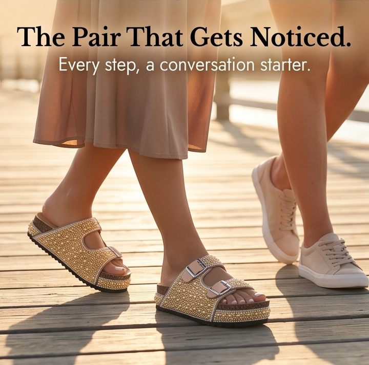 Pearlique™ – Pearl Platform Slide Sandals