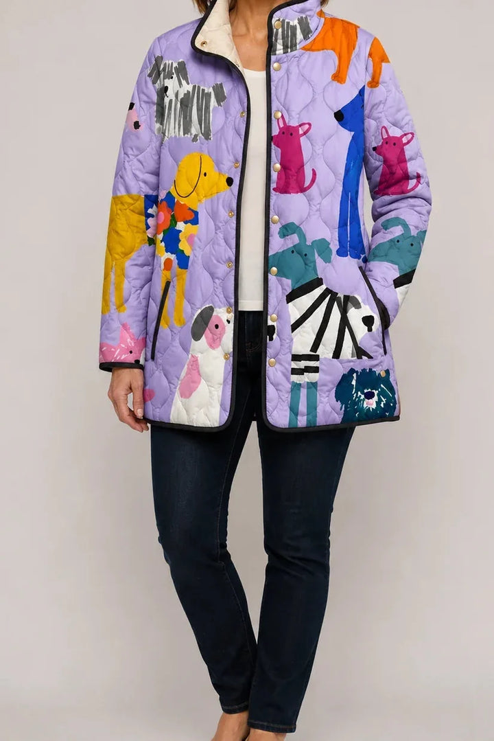 Wearbella – Floral Print Quilted Puffer Jacket