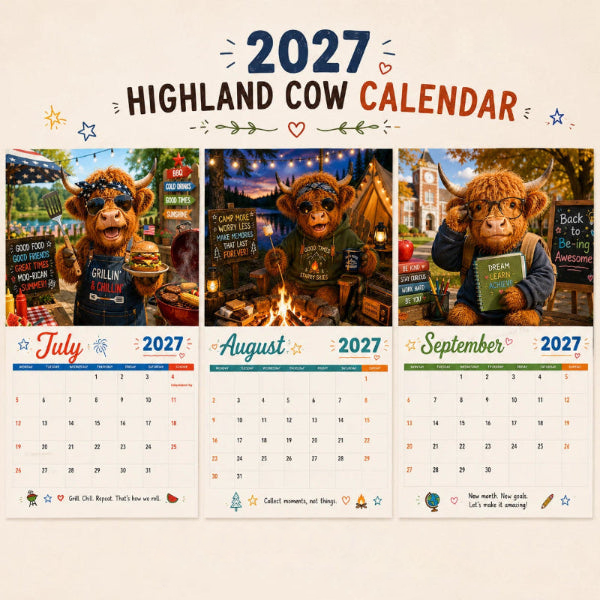 Mootsy – 2027 Highland Cow Wall Calendar