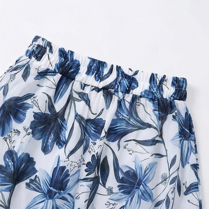 Solveya™ – Floral One-Piece Swimsuit with Matching Cover-Up Skirt