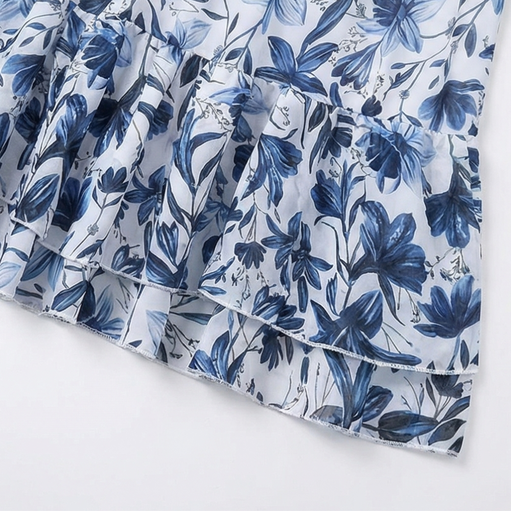 Solveya™ – Floral One-Piece Swimsuit with Matching Cover-Up Skirt