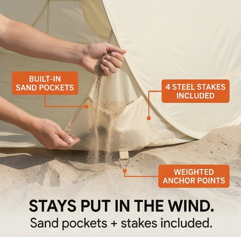 Shadespring™ – Instant Pop Up Beach Tent