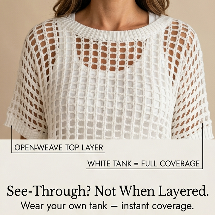 Solenya™ – Breezy Open-Knit Summer Top