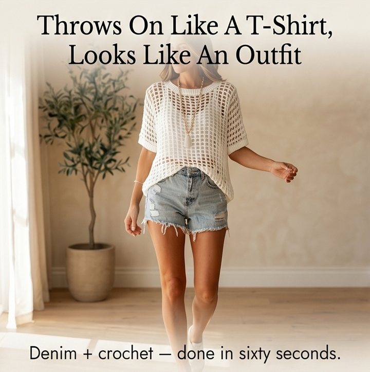 Solenya™ – Breezy Open-Knit Summer Top