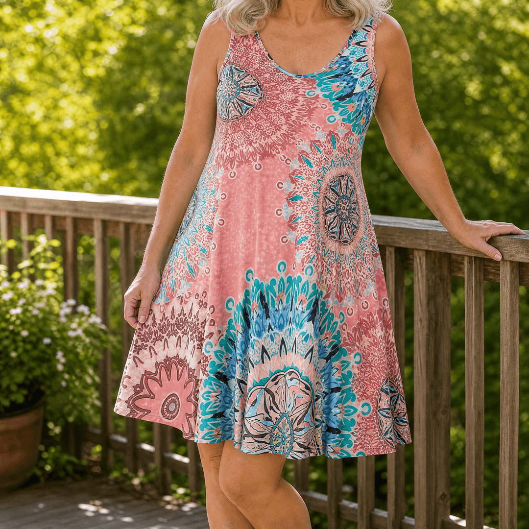 Solenya™ – Flowy A-Line Sundress Pink / XL