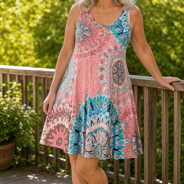 Solenya™ – Flowy A-Line Sundress Pink / XL