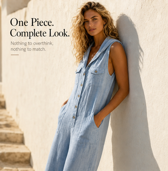 Solenya™ - Hooded Sleeveless Jumpsuit