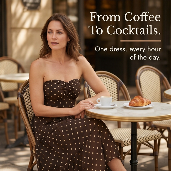Soliana™ – Sheer Tiered Polka Dot Dress