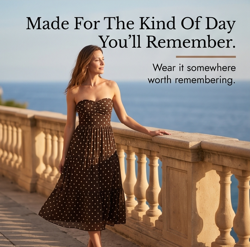 Soliana™ – Sheer Tiered Polka Dot Dress
