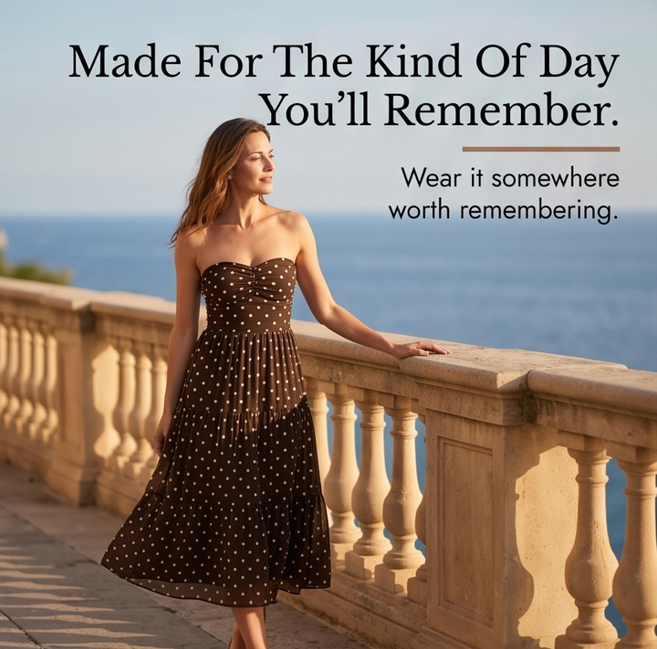 Soliana™ – Sheer Tiered Polka Dot Dress