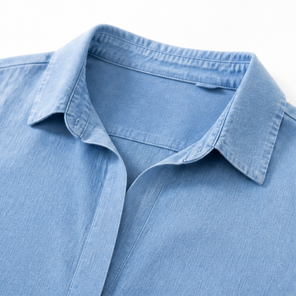 Solventa – Women's Linen-Look Maxi Shirt Dress with Pockets