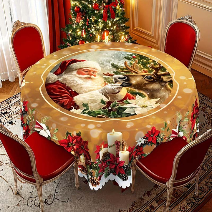 Yuletide Table – Santa Print Christmas Tablecloth