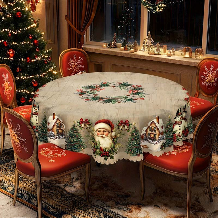 Yuletide Table – Santa Print Christmas Tablecloth