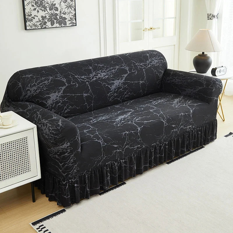 Wrapsody – High-Stretch Ruffled Skirt Sofa Slipcover