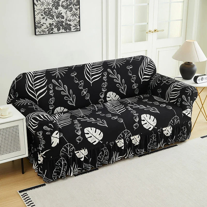 Wrapsody – High-Stretch Ruffled Skirt Sofa Slipcover