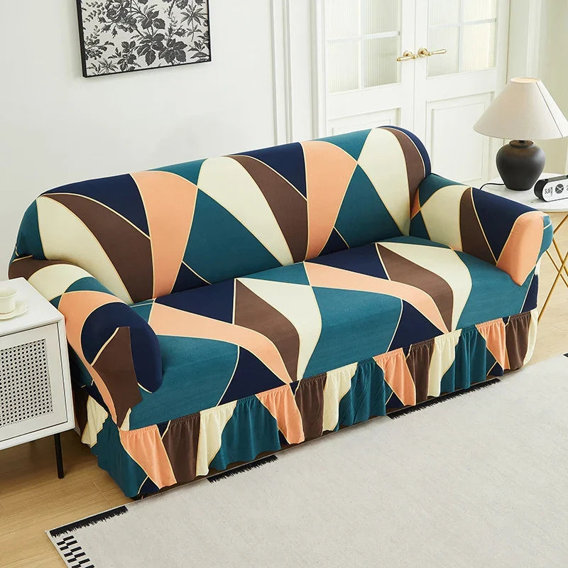 Wrapsody – High-Stretch Ruffled Skirt Sofa Slipcover