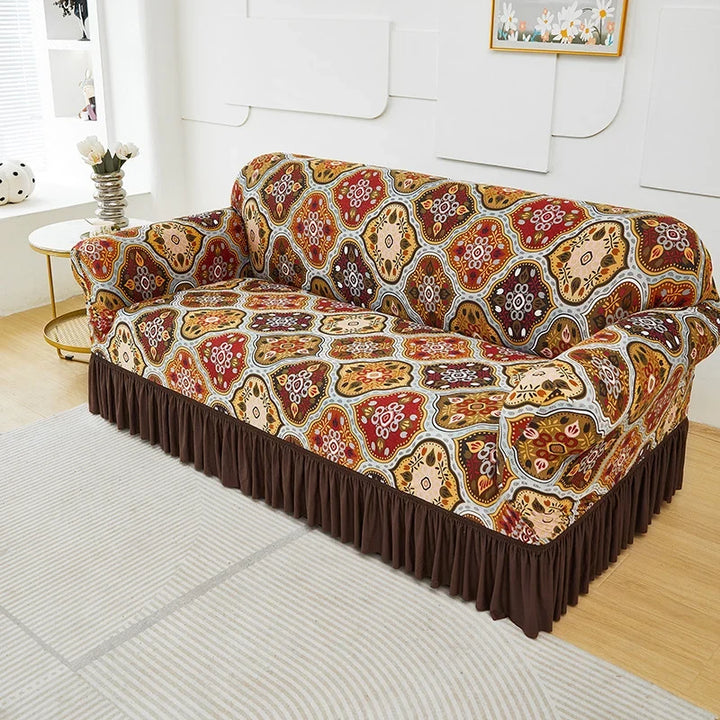 Wrapsody – High-Stretch Ruffled Skirt Sofa Slipcover