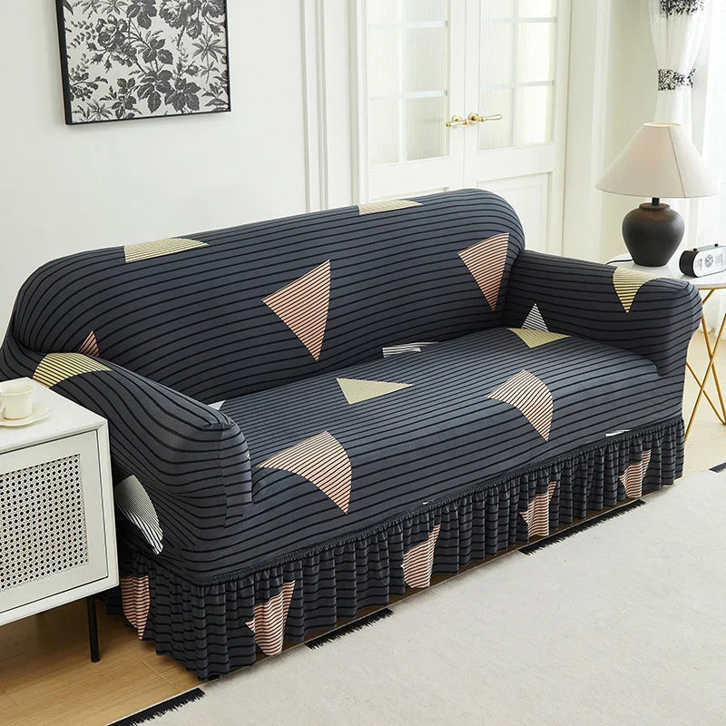 Wrapsody – High-Stretch Ruffled Skirt Sofa Slipcover