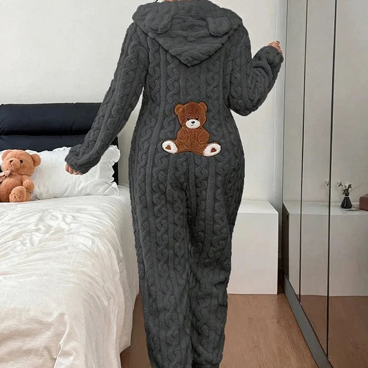Cubwarm – Cable-Knit Hooded Bear Onesie