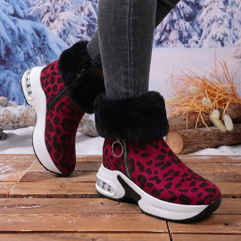 Snowvera – Plush-Lined Wedge Ankle Boots