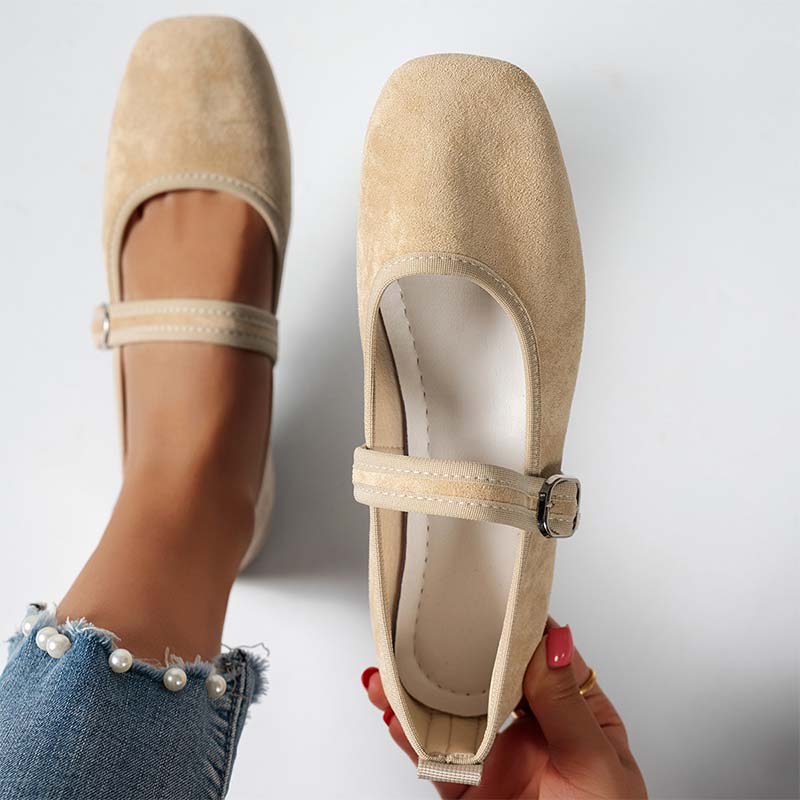 Maribelle – Square-Toe Buckle Mary Jane Flats