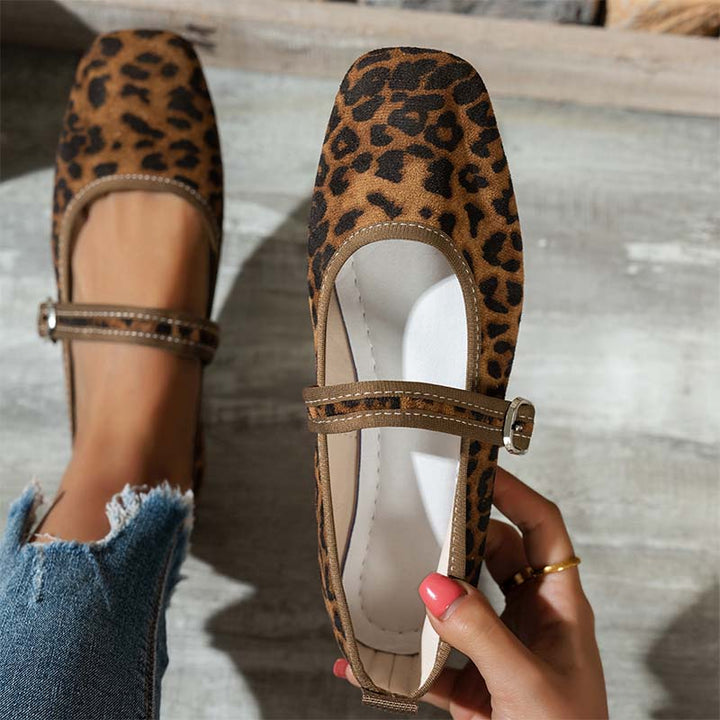 Maribelle – Square-Toe Buckle Mary Jane Flats