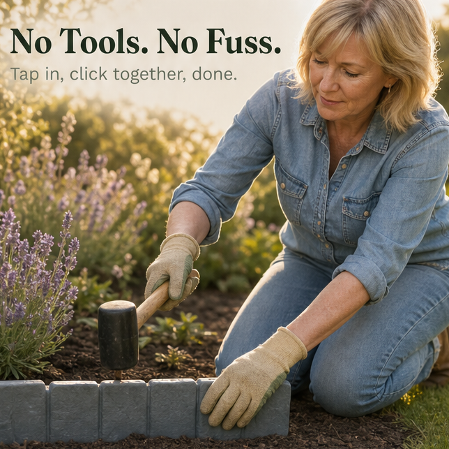 StoneCraft™ – Stake-In Faux Stone Garden Border
