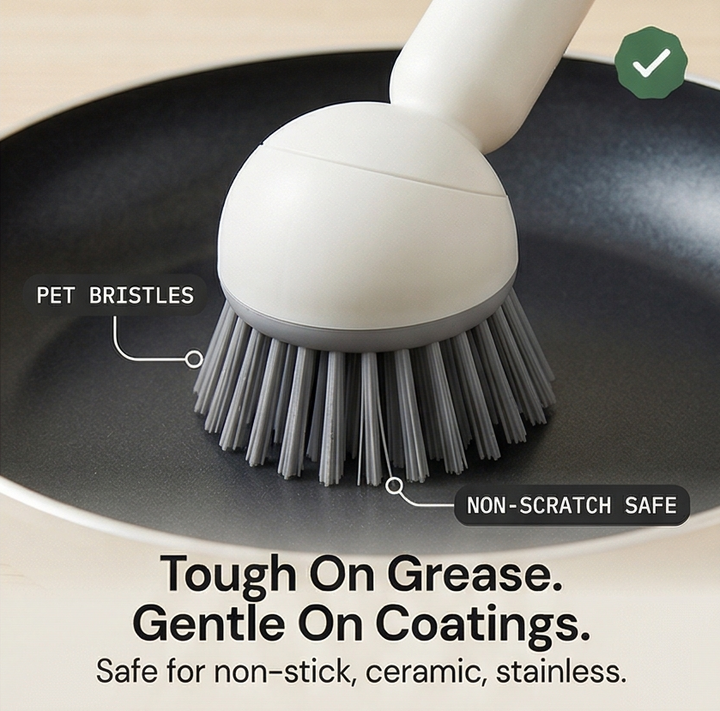 Sudspin™ – No Leak Dish Brush with Built In Soap Dispenser