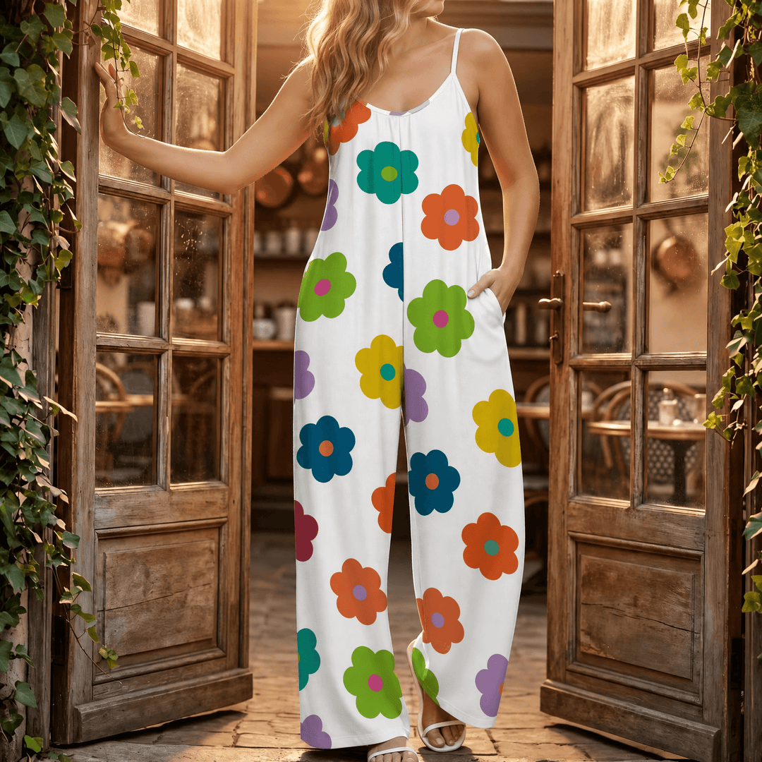 Sunara™ – Floral Wide-Leg Jumpsuit for Curves White Pop Floral / XL